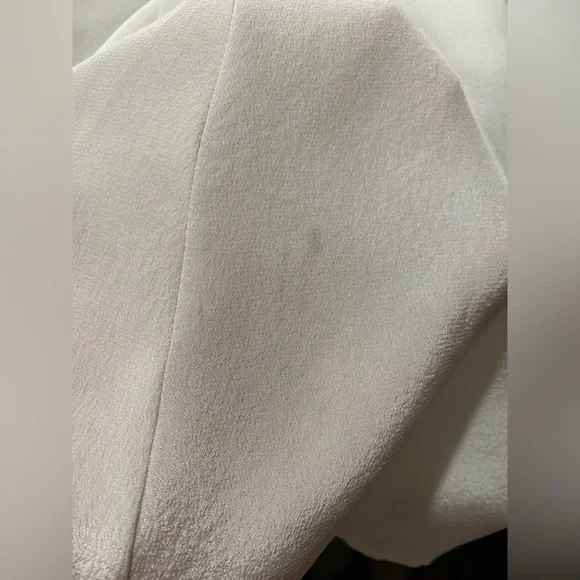 ACROBAT Ivory White Silk Lace Up Blouse L - Picture 7 of 12